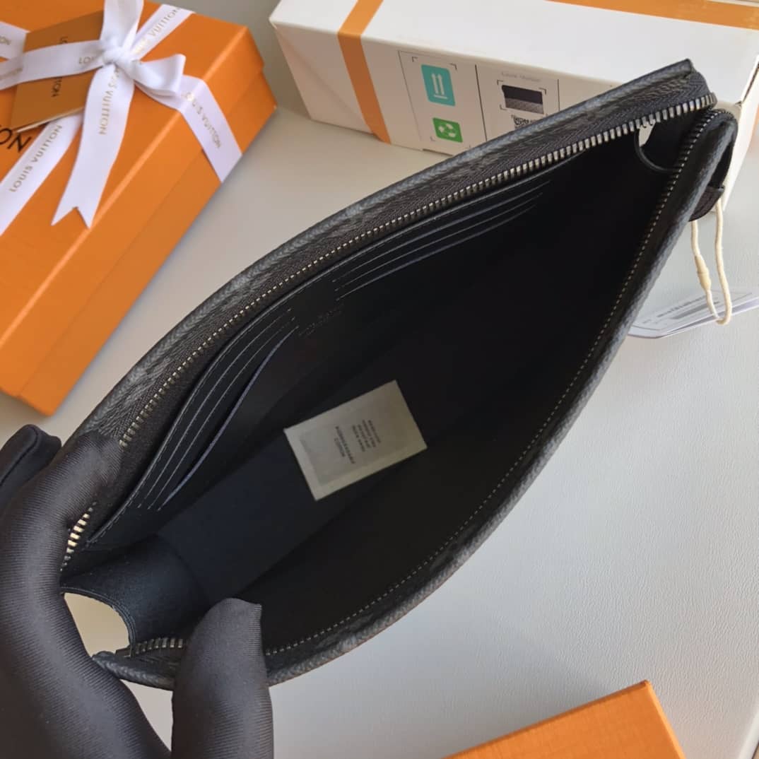Louis Vuitton Voyage MM Monogram Replica Pochette Black Gray M63039