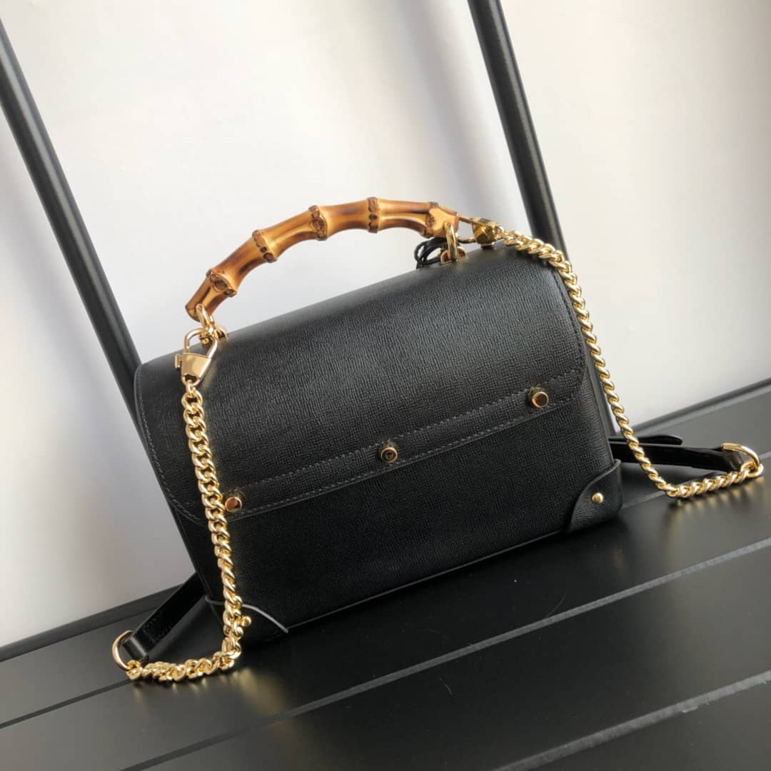Gucci Padlock GG Small Bamboo Shoulder Bag Replica Black 603221