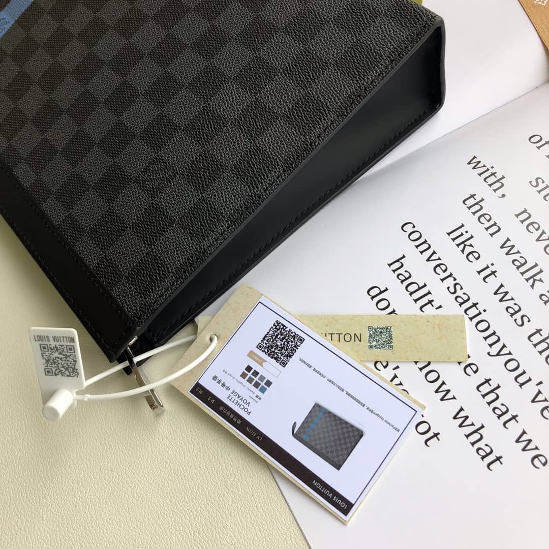 Louis Vuitton Pochette Voyage MM Eclipse Fragment Replica Clutch N64444