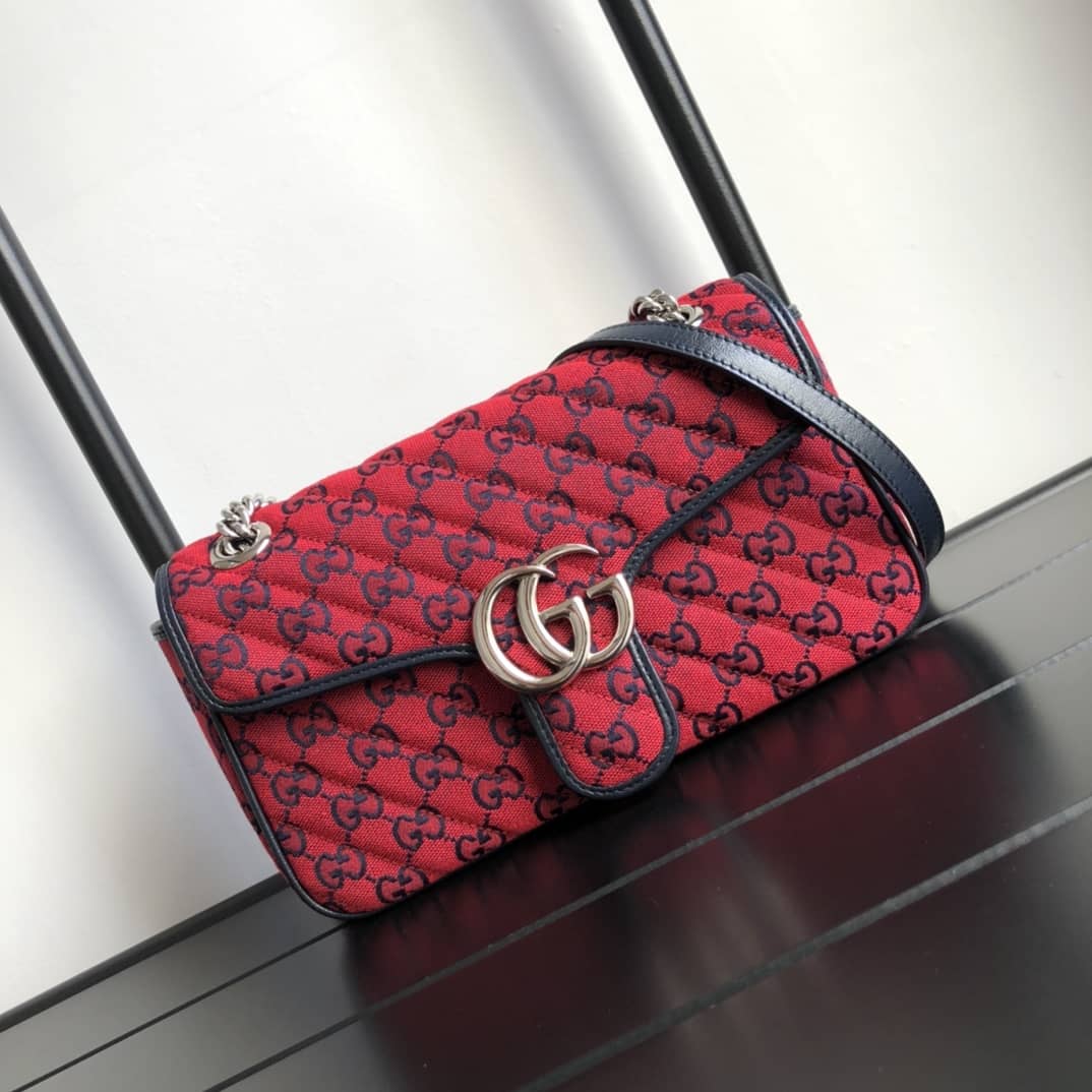 Gucci GG Marmont Matelasse Shoulder Bag Replica Red 443497