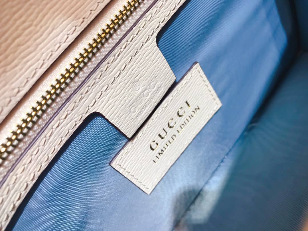 Gucci Sylvie Small Leather Shoulder Bag Replica White Blue 421882