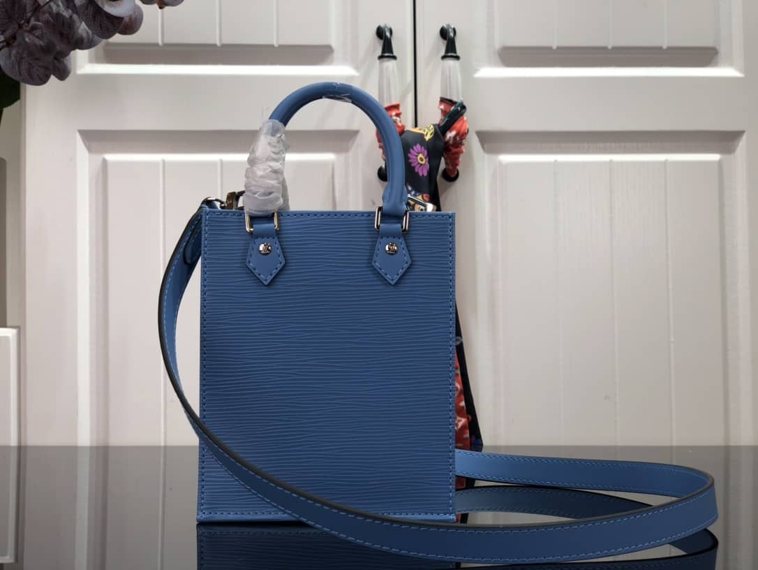 Louis Vuitton Petit Sac Plat Flat Shoulder Bag Replica Blue M80169