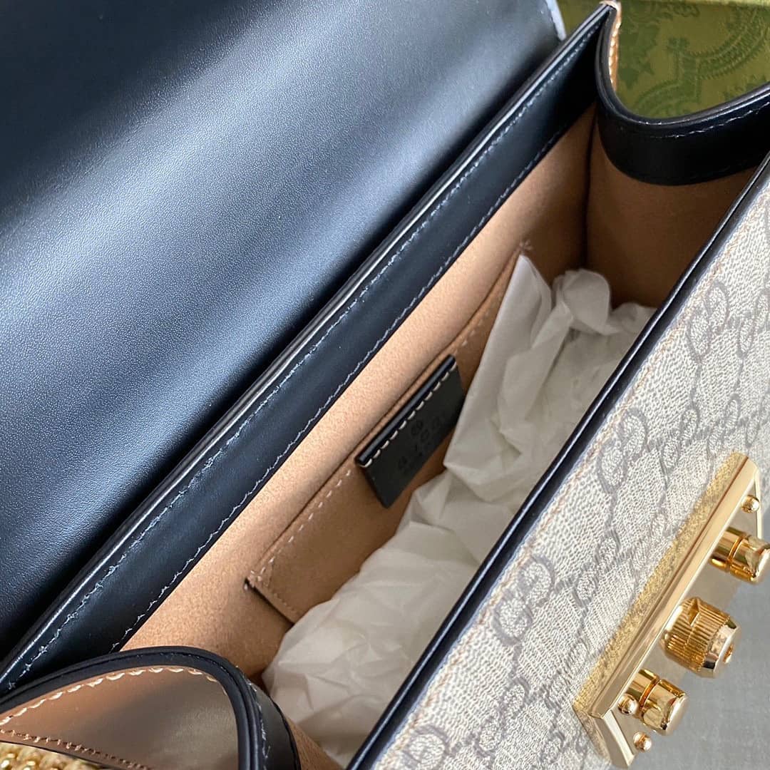 Best Replica Gucci Padlock Small GG Chain Shoulder Bag Replica Black 409487(ColaReps)