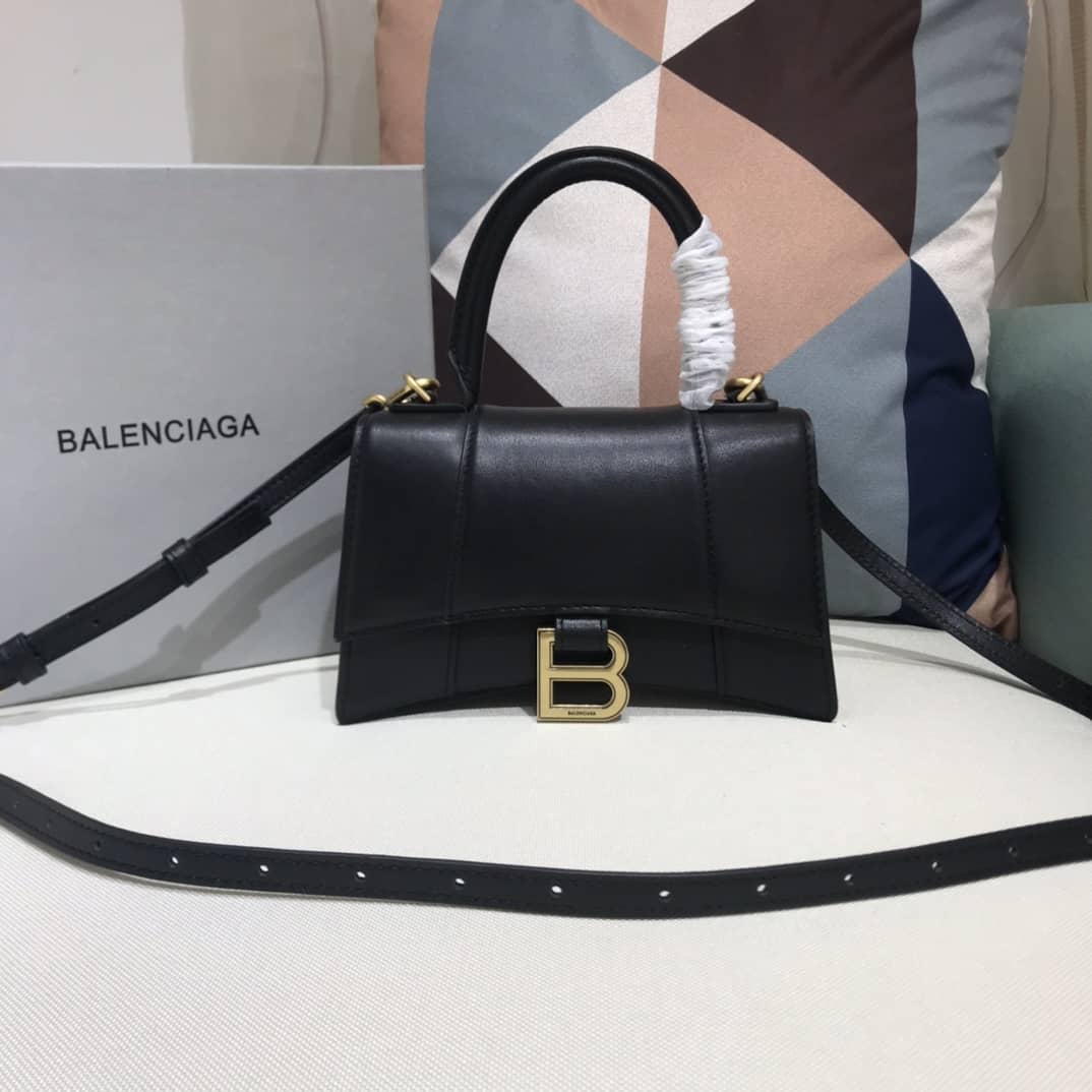Balenciaga Hourglass Leather Top Handle Replica Bag