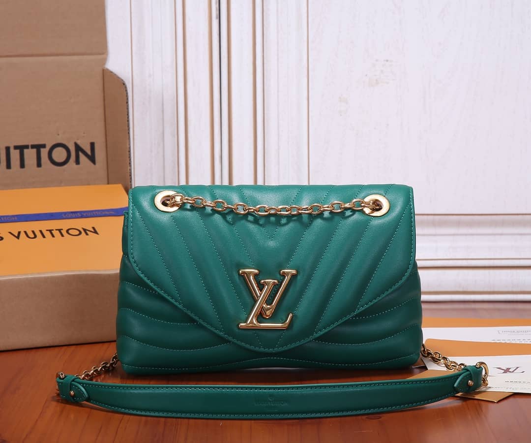 Louis Vuitton New Wave Chain Cowhide Leather Replica Shoulder Bag M58664