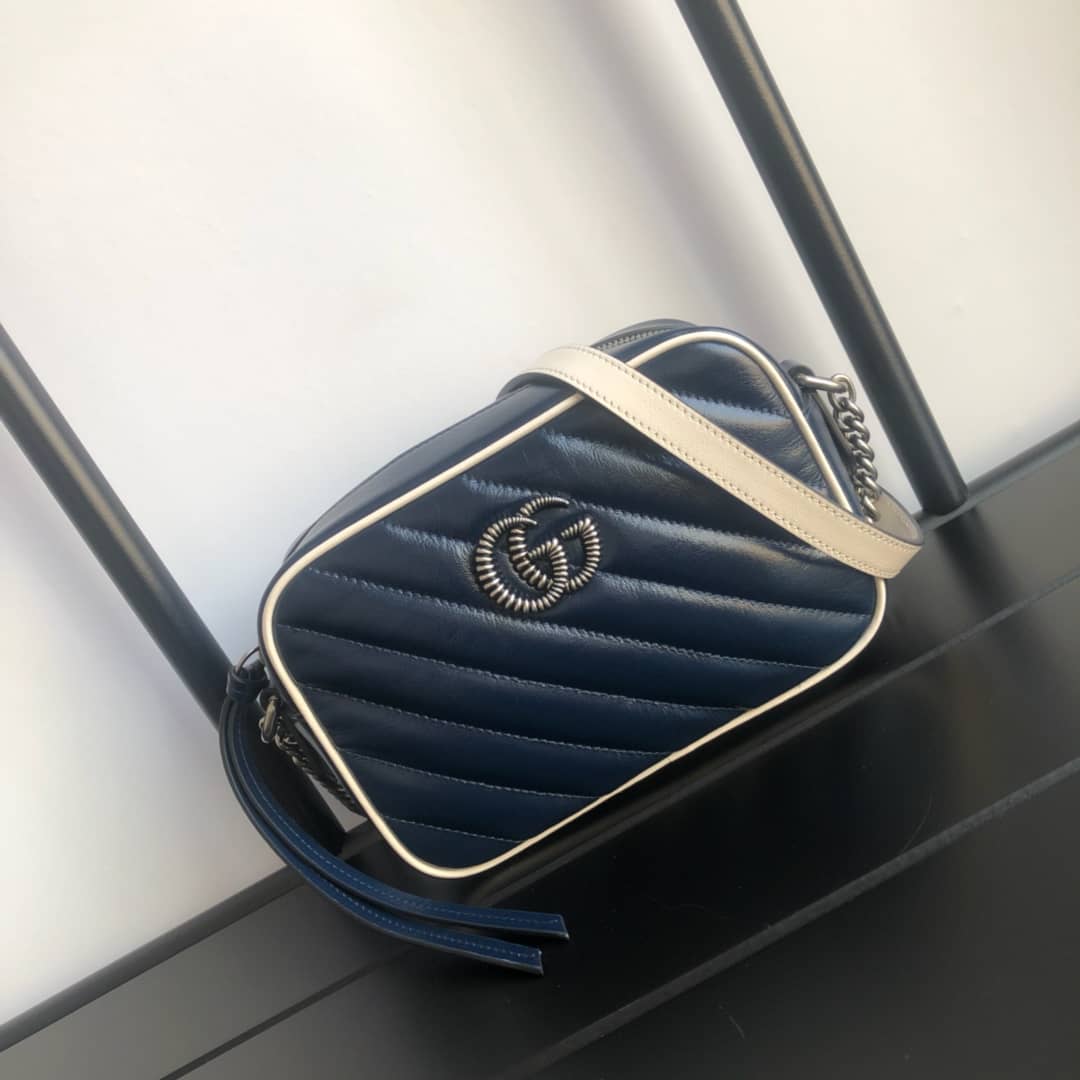 Gucci GG Marmont Matelassé Mini Bag Replica Blue 448065