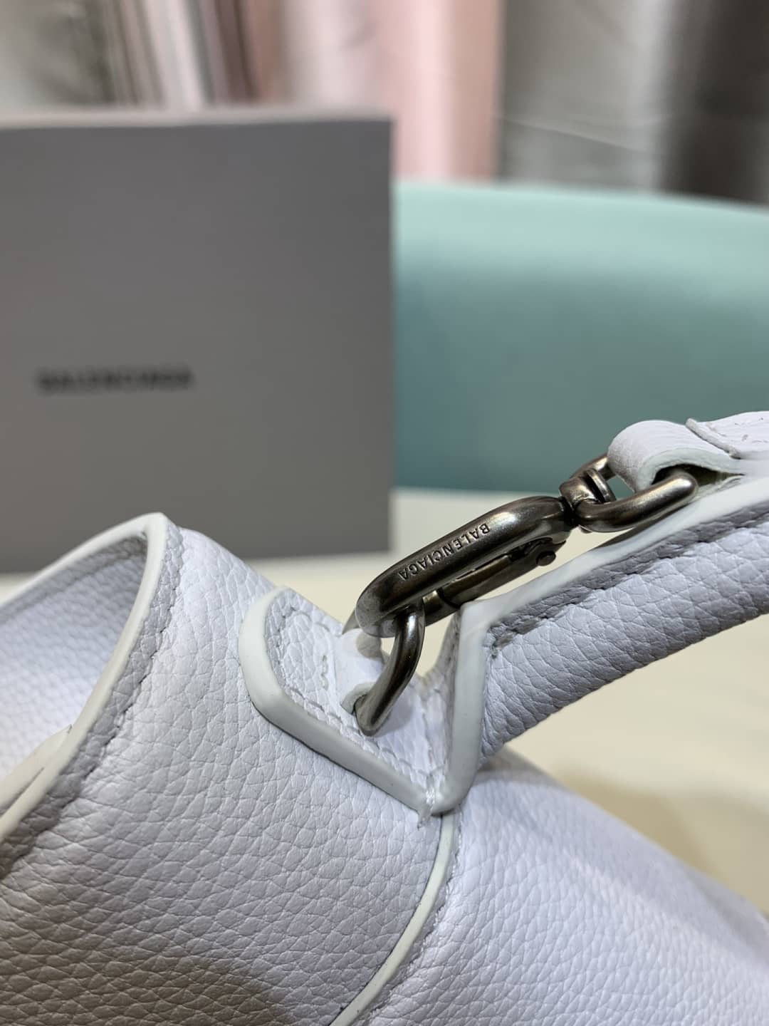 Balenciaga Hourglass Leather Top Handle Replica Bag