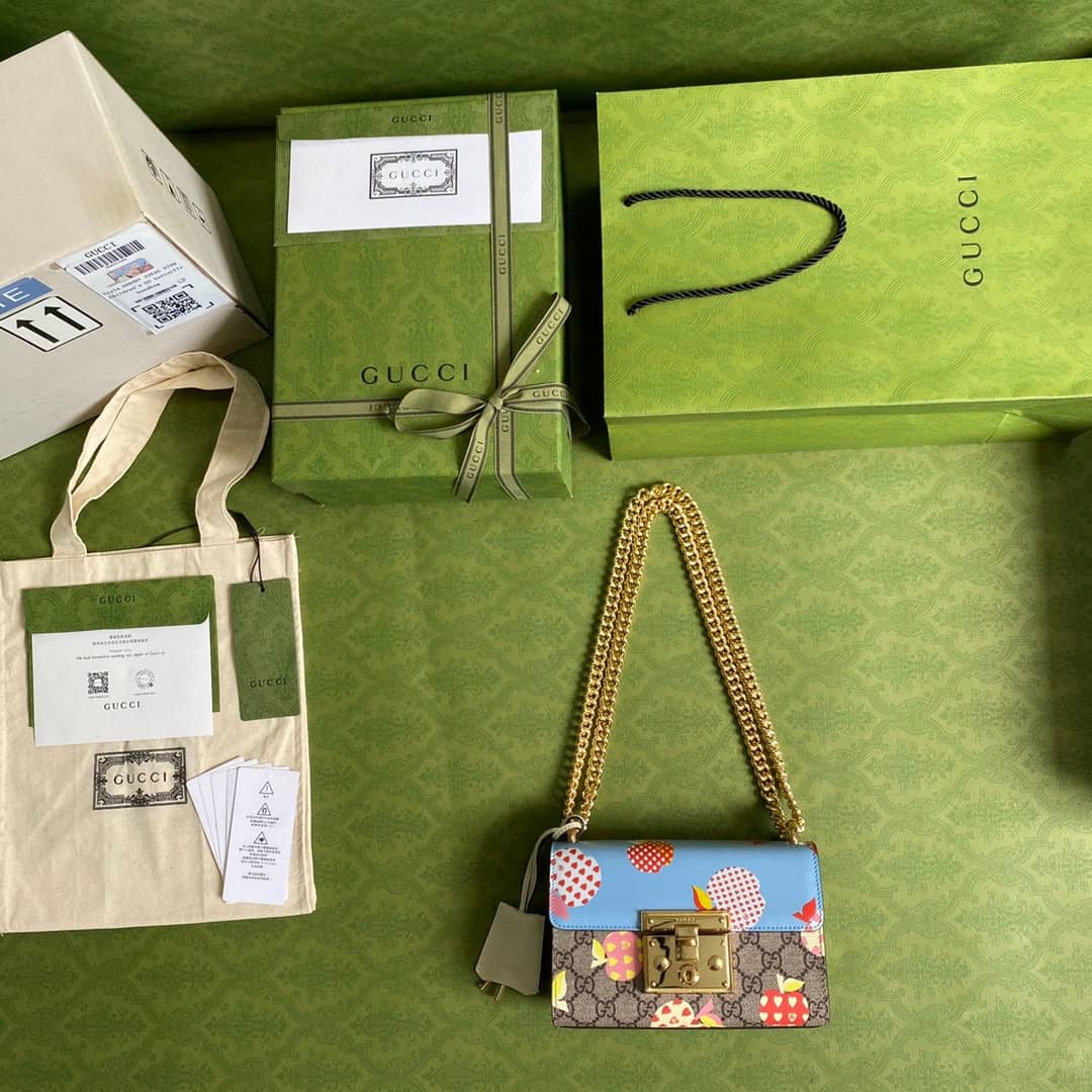 Gucci Padlock Small GG Chain Shoulder Bag Replica Blue 409487