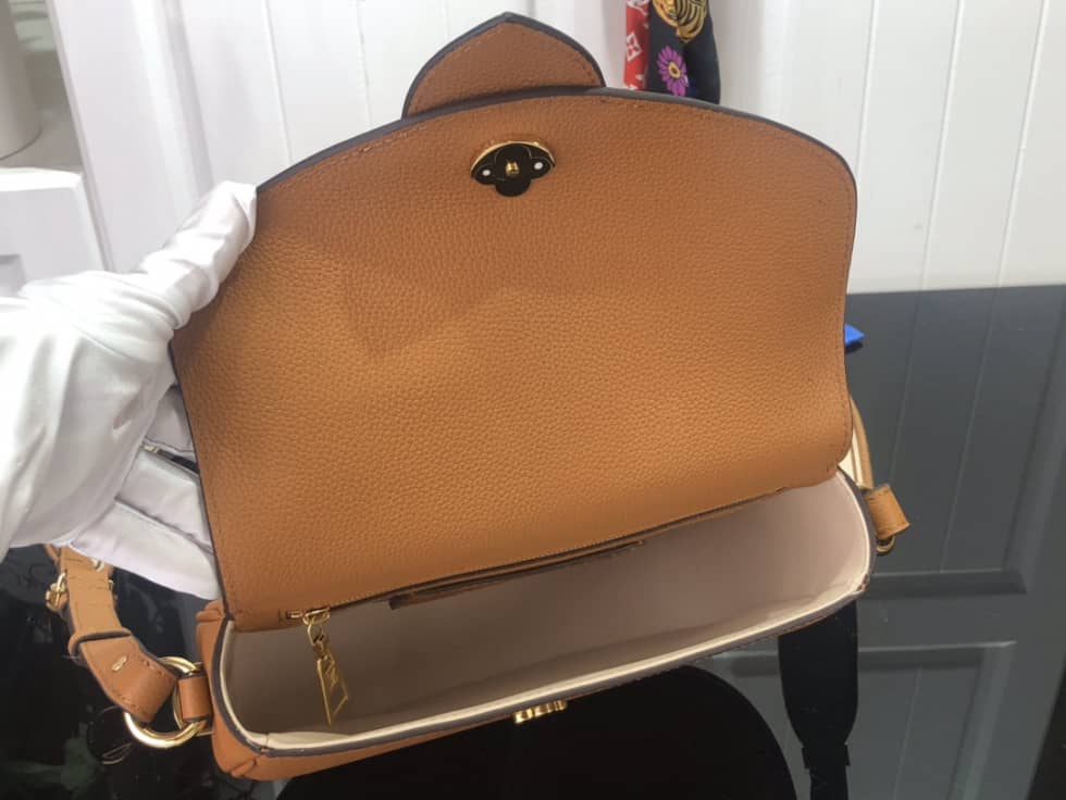 Louis Vuitton Pont 9 Soft MM Grained Calfskin Brown M58967 Replica Crossbody Bag