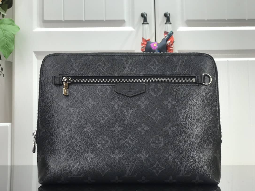 Louis Vuitton Monogram Eclipse Canvas Replica Pouch Black M60417