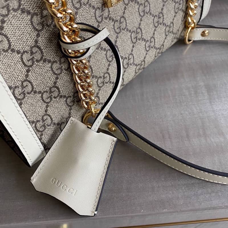 Gucci Padlock Small GG Supreme Canvas Shoulder Bag Replica White 498156