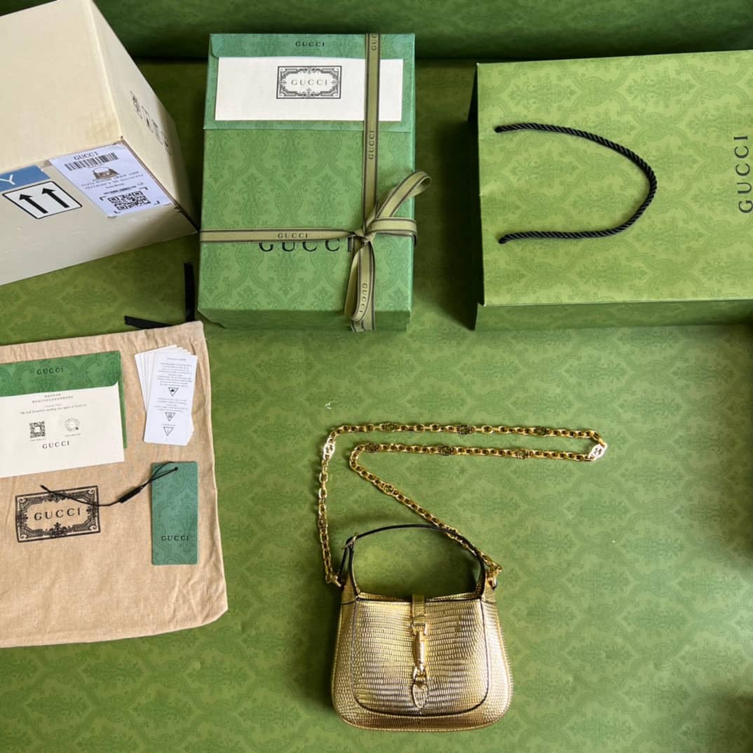 Gucci Jackie 1961 Mini Shoulder Bag Gold Leather 675799 Replica