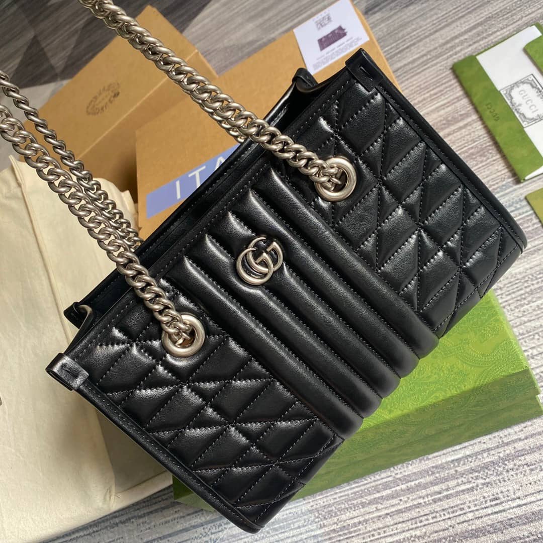 Gucci GG Marmont Small Tote Bag Replica Black 681483