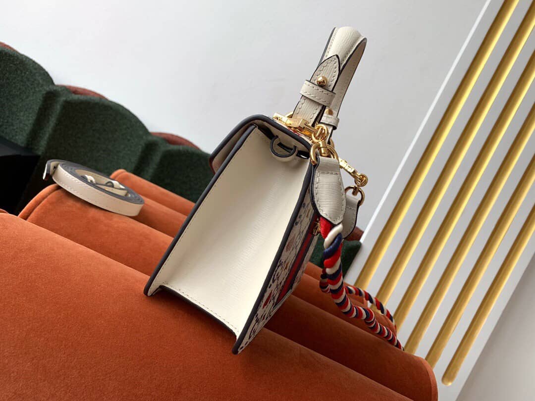 Gucci Sylvie Leather Mini Shoulder Bag Replica White Blue 470270