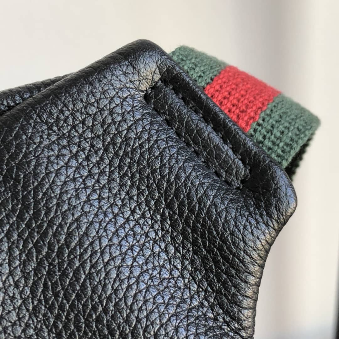 Gucci Print Leather Belt Waist Bum Bag Replica Black 493869