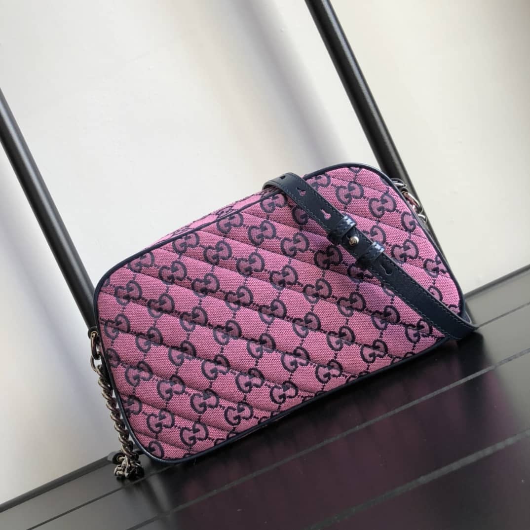 Gucci Handbag Dupes GG Marmont Small Shoulder Handbag Camera Bag Replica Pink 447632