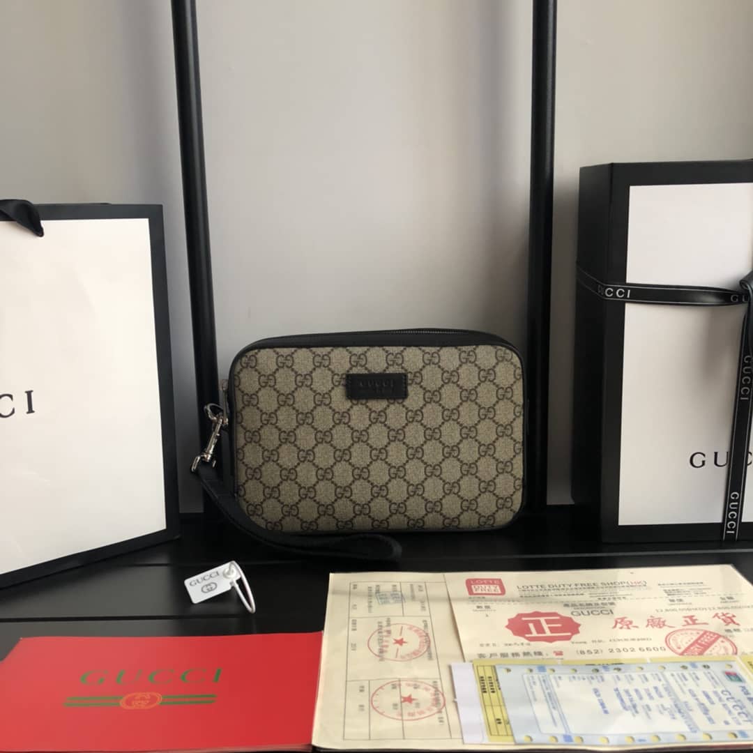 Gucci GG Supreme Wash Bag Replica Brown 495562