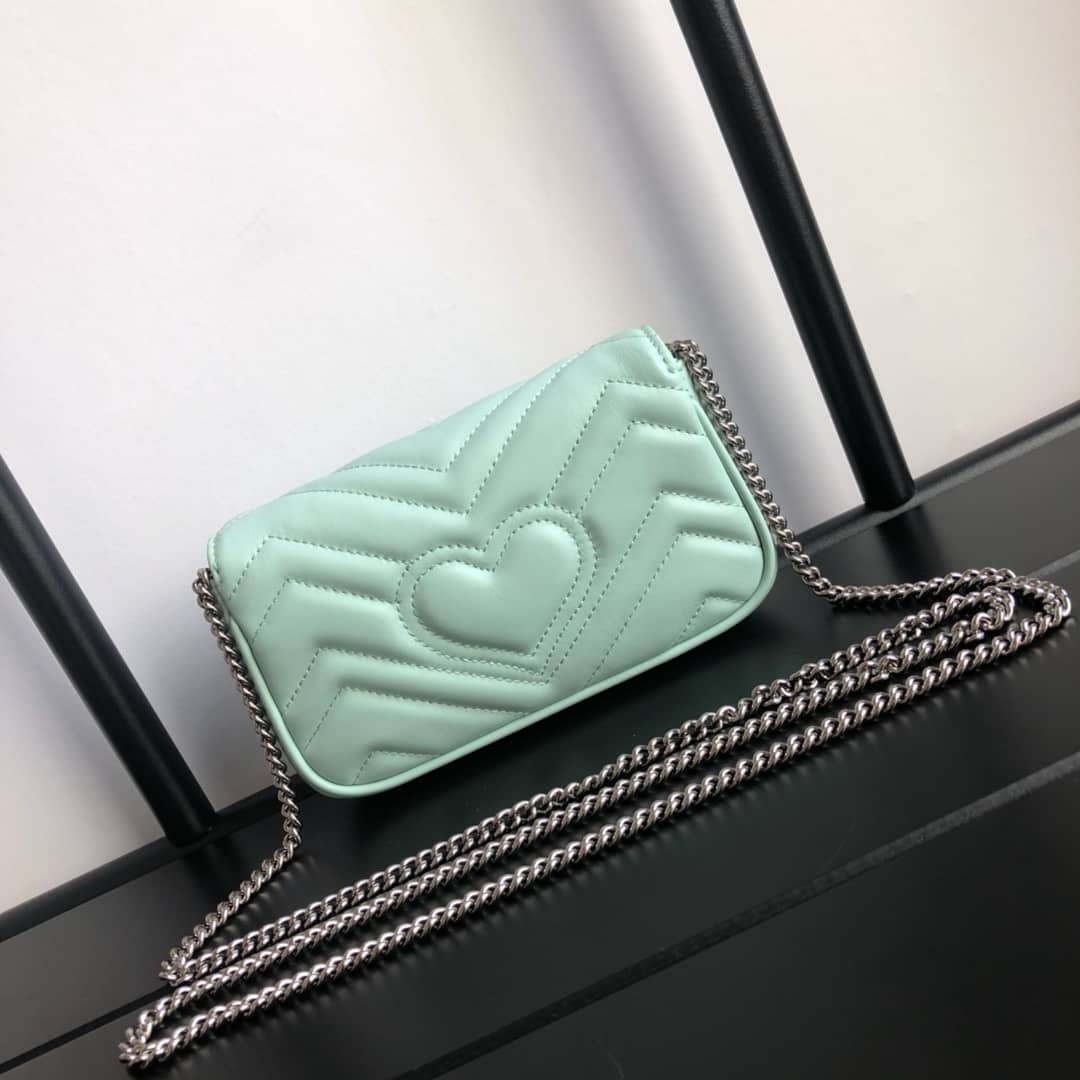 Gucci GG Marmont Matelasse Leather Mini Shoulder Bag Replica Green 476433