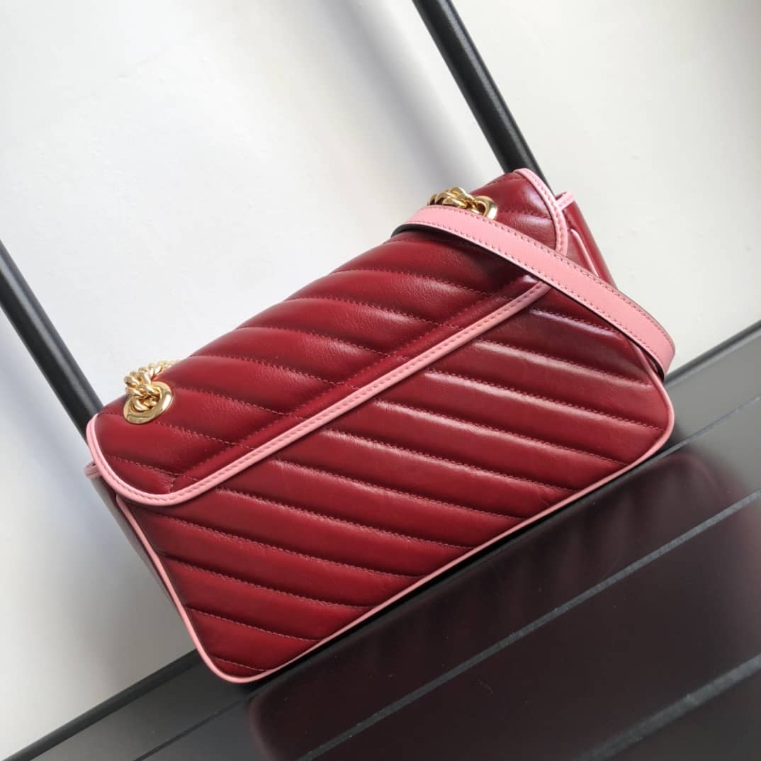 Gucci GG Marmont Matelasse Shoulder Bag Replica Red 443497