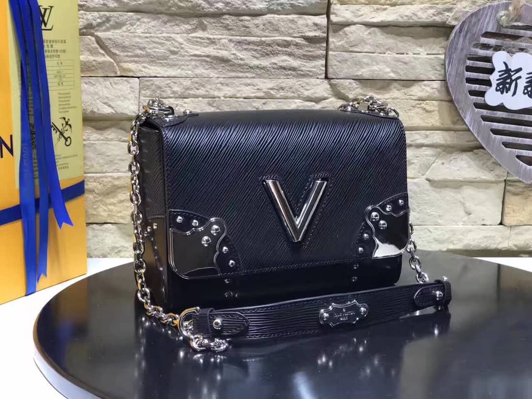 Louis Vuitton Replica Twist MM Epi Leather Bag Black