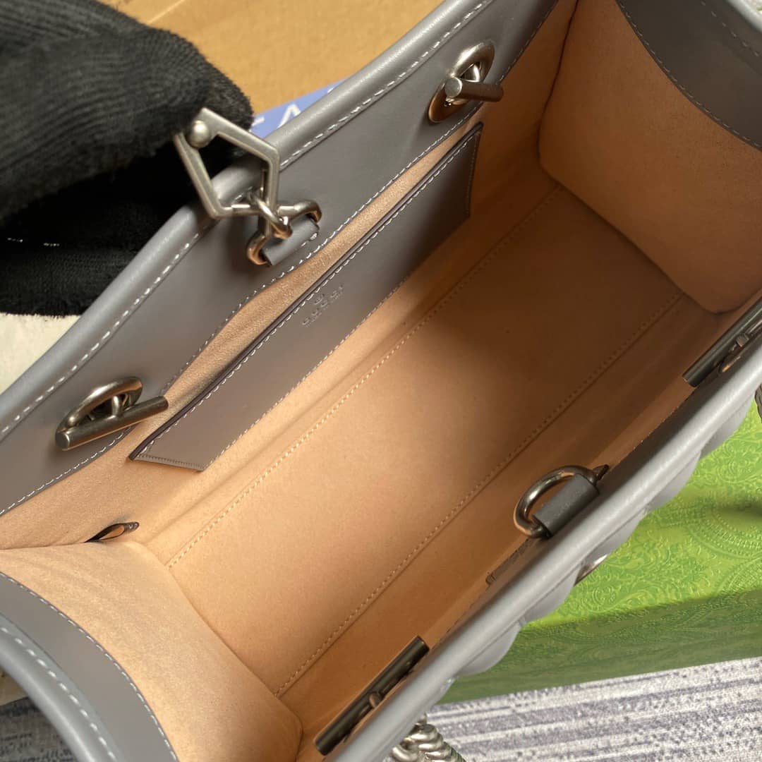 Gucci GG Marmont Small Tote Bag Replica Gray 681483