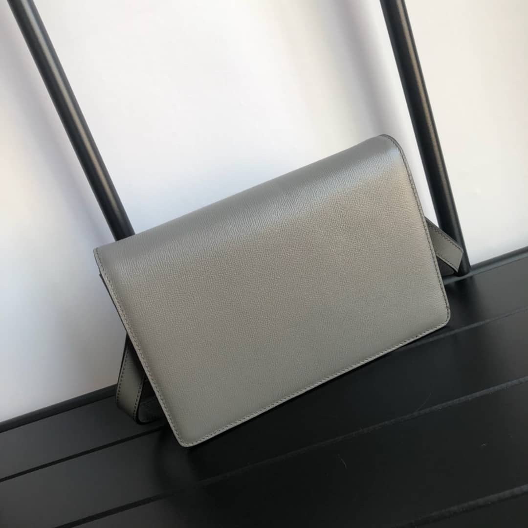 Gucci GG Ring Torchon Leather Shoulder Bag Replica Gray 589474