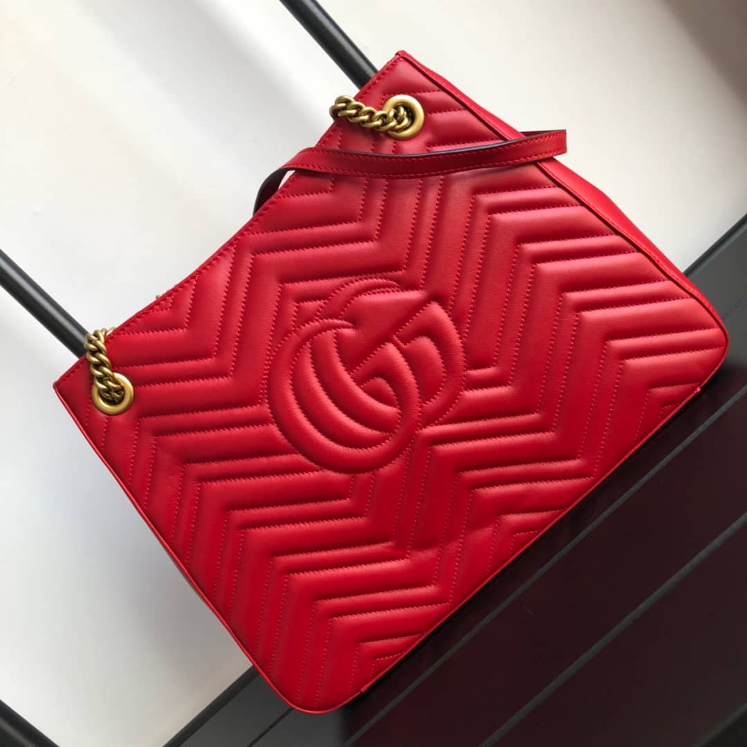 Gucci GG Marmont Chain Shoulder Bag Replica Red 453569
