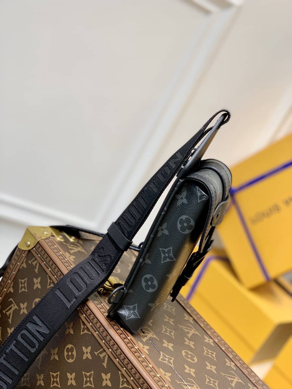 Louis Vuitton Saumur Slingbag Monogram Eclipse M45912 Replica Shoulder Bag