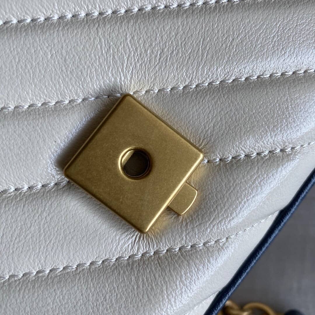 Gucci GG Marmont Mini Top Handle Bag Replica White Blue 583571