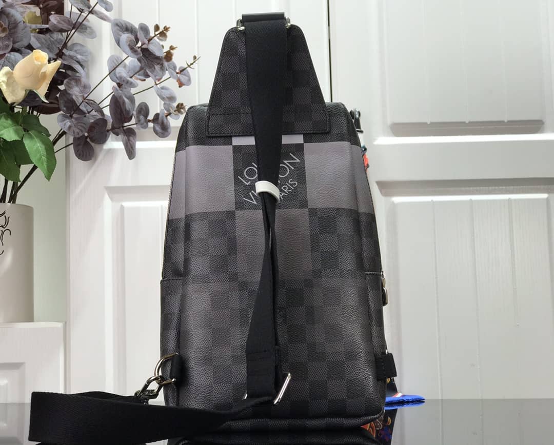 Louis Vuitton Damier Graphite Mens Avenue Replica Sling Bag  Black Gray N40403