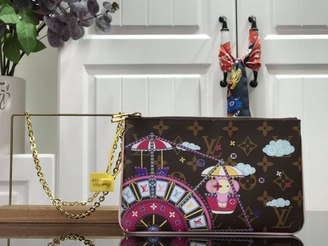 Louis Vuitton Pochette Double Zip Christmas Limited Collection Replica Bag M69744