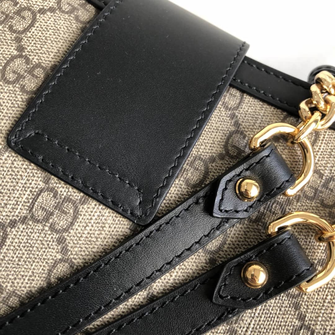 Gucci Padlock Medium GG Supreme Shoulder Bag Replica Brown Black 479197