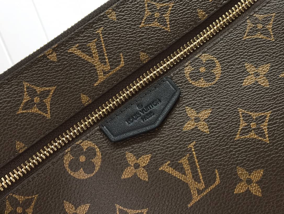 Louis Vuitton Monogram Eclipse Canvas Replica Pouch Brown M60417