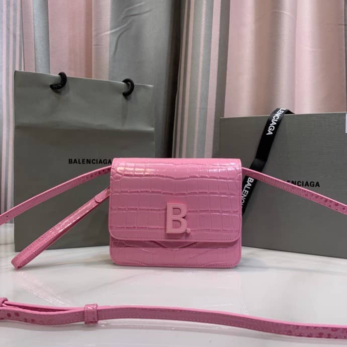 Balenciaga Crocodile Embossed Box Replica Shoulder Bag