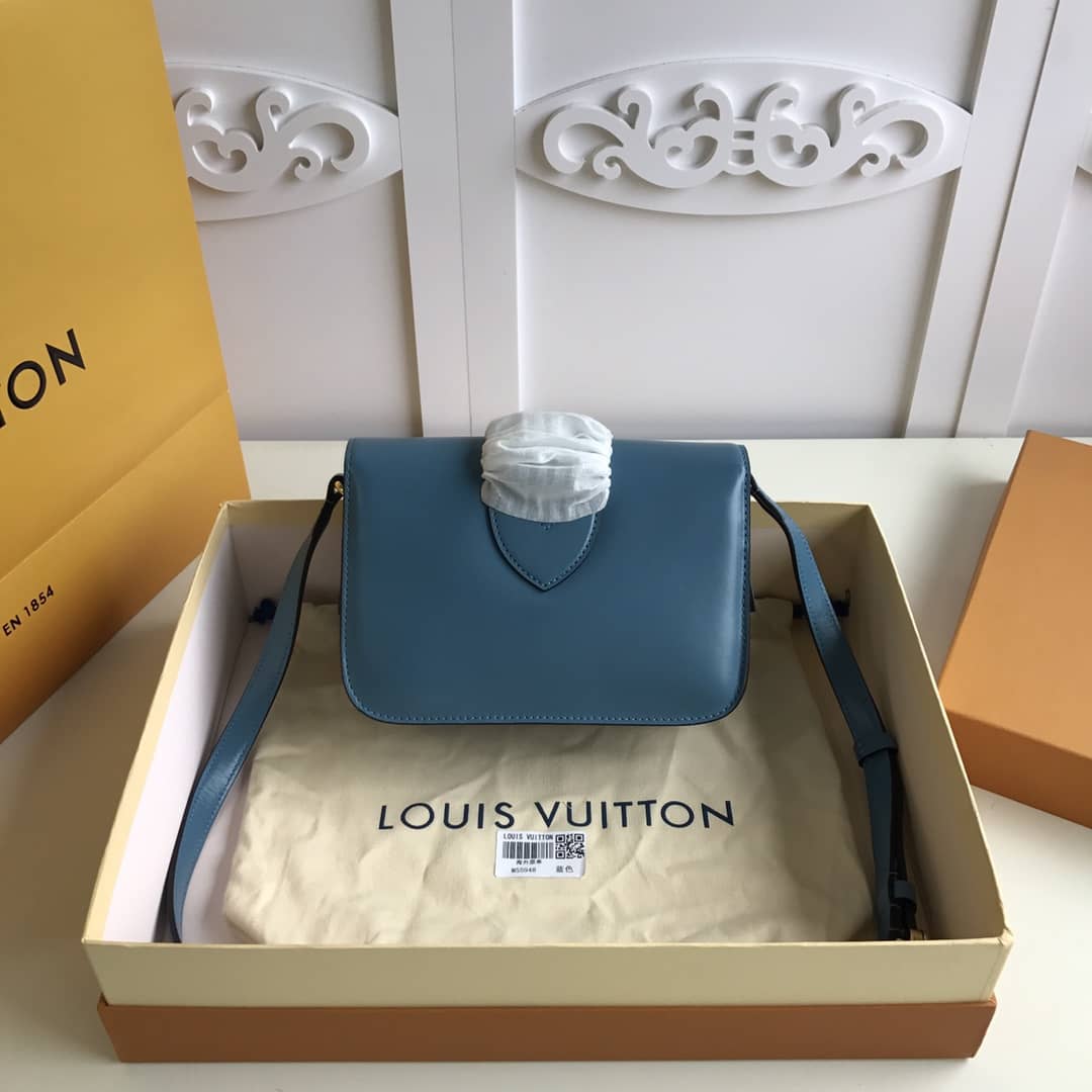 Louis Vuitton Pont9 Neuf Leather Replica Shoulder Bag Blue M55948