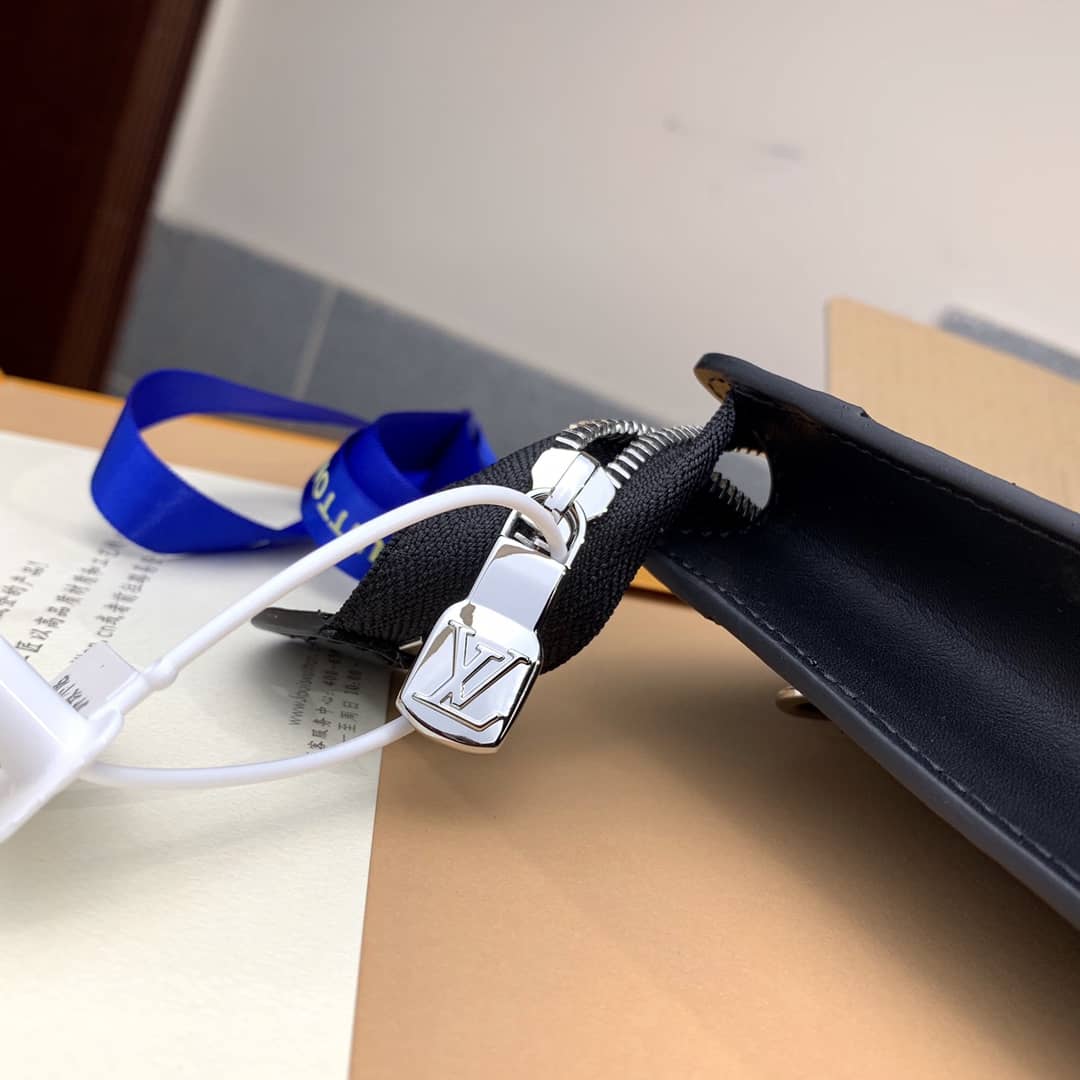 Louis Vuitton Damier Infini 3D Cowhide Leather Standing Pouch Replica Blue N60449