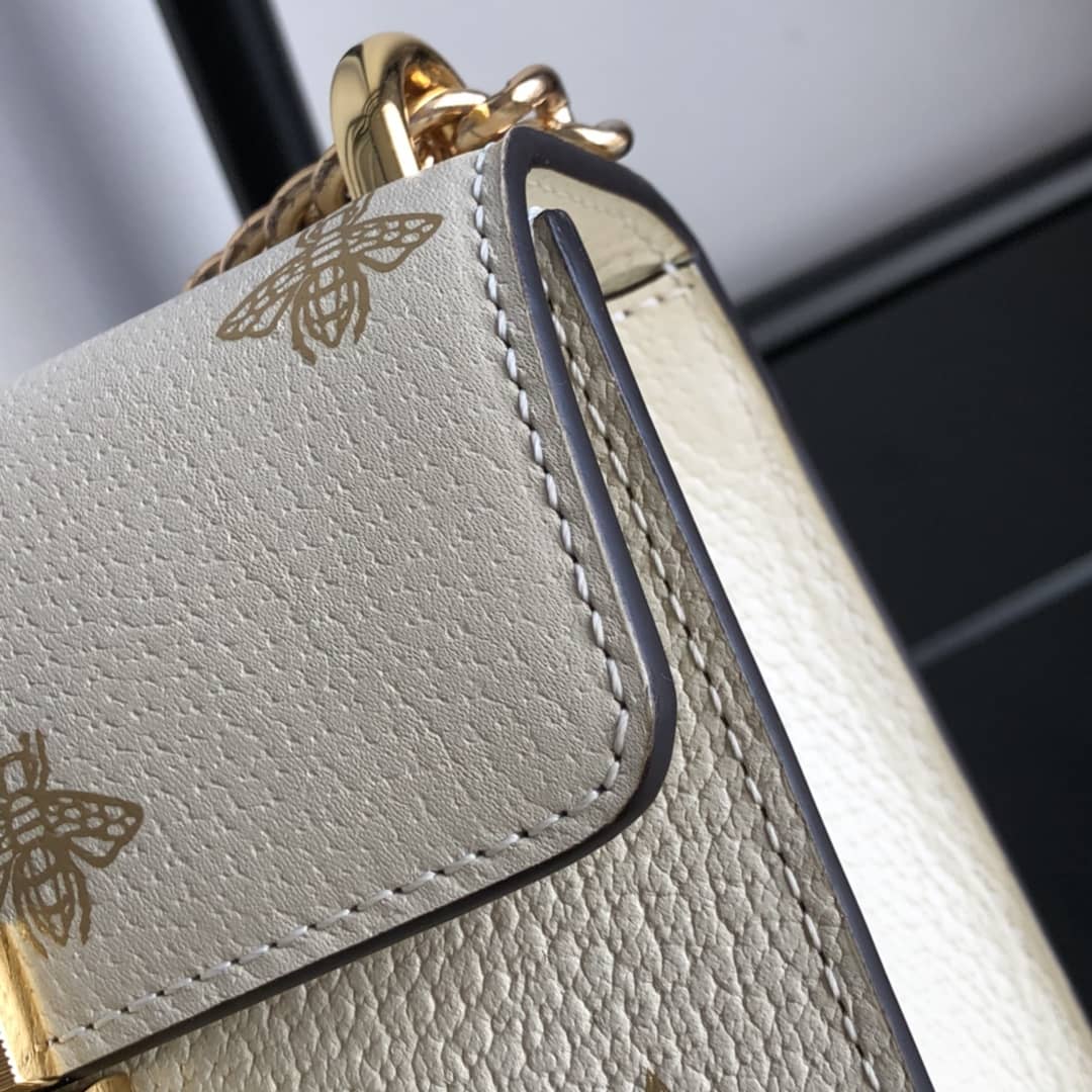 Gucci Padlock Bee Star Small Shoulder Bag Replica White 432182