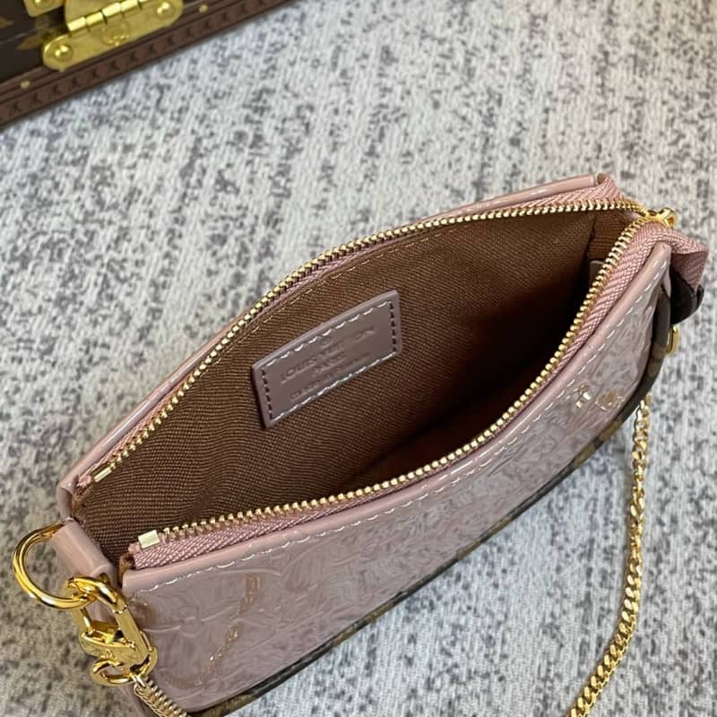 Louis Vuitton Pochette Dupe  Monogram Vernis Accessories Replica Pouch Pink M58009