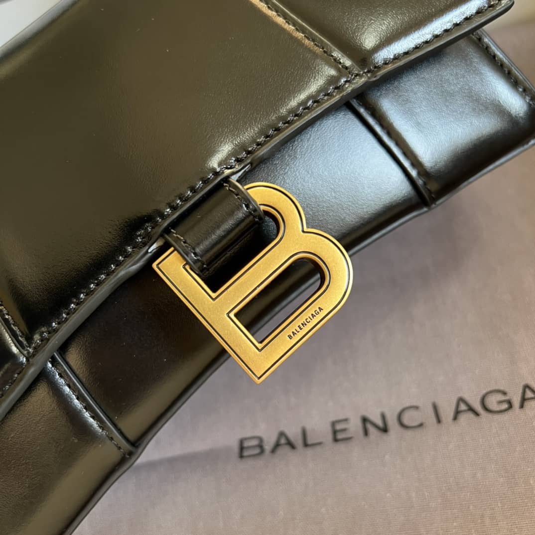 Balenciaga Hourglass Leather Top Handle Replica Bag