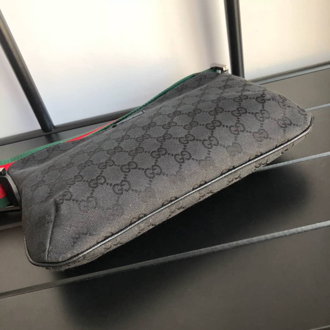 Gucci GG Canvas Shoulder Bag Replica Black 189749