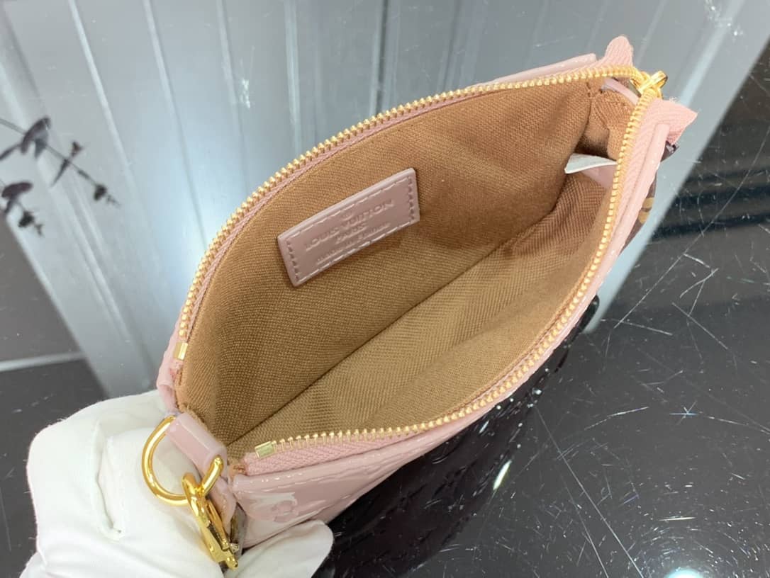 Louis Vuitton Pochette Dupe Monogram Vernis Accessories Replica Pouch Pink M58009