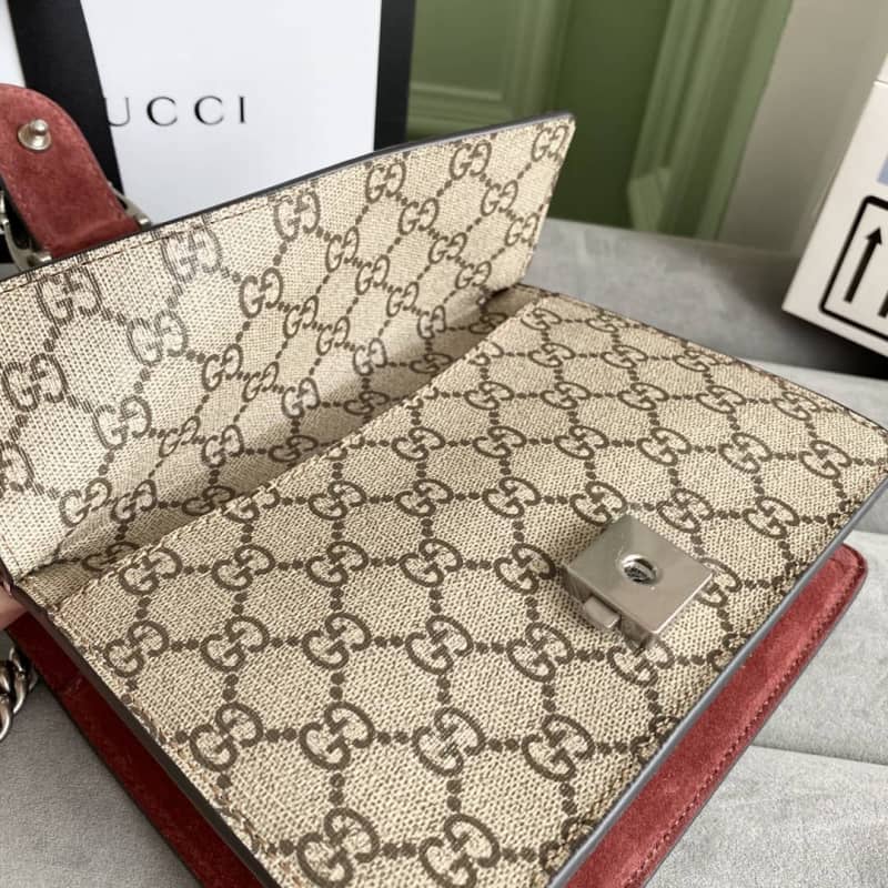 Gucci Dionysus Dupe GG Supreme Dionysus Chain Replica Shoulder Bag Brown 400249
