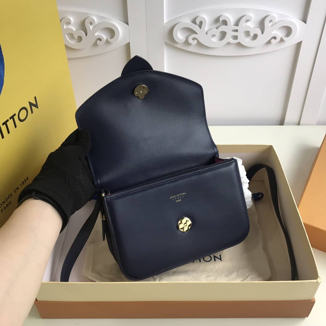 Louis Vuitton Pont9 Neuf Leather Replica Shoulder Bag Blue M55948