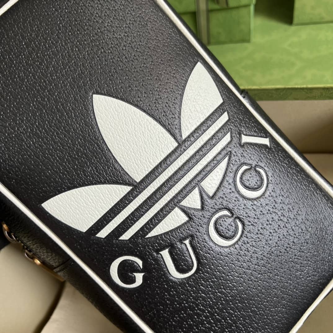 Gucci Adidas x Gucci Mini Top Handle Black 702387 Replica Clutch