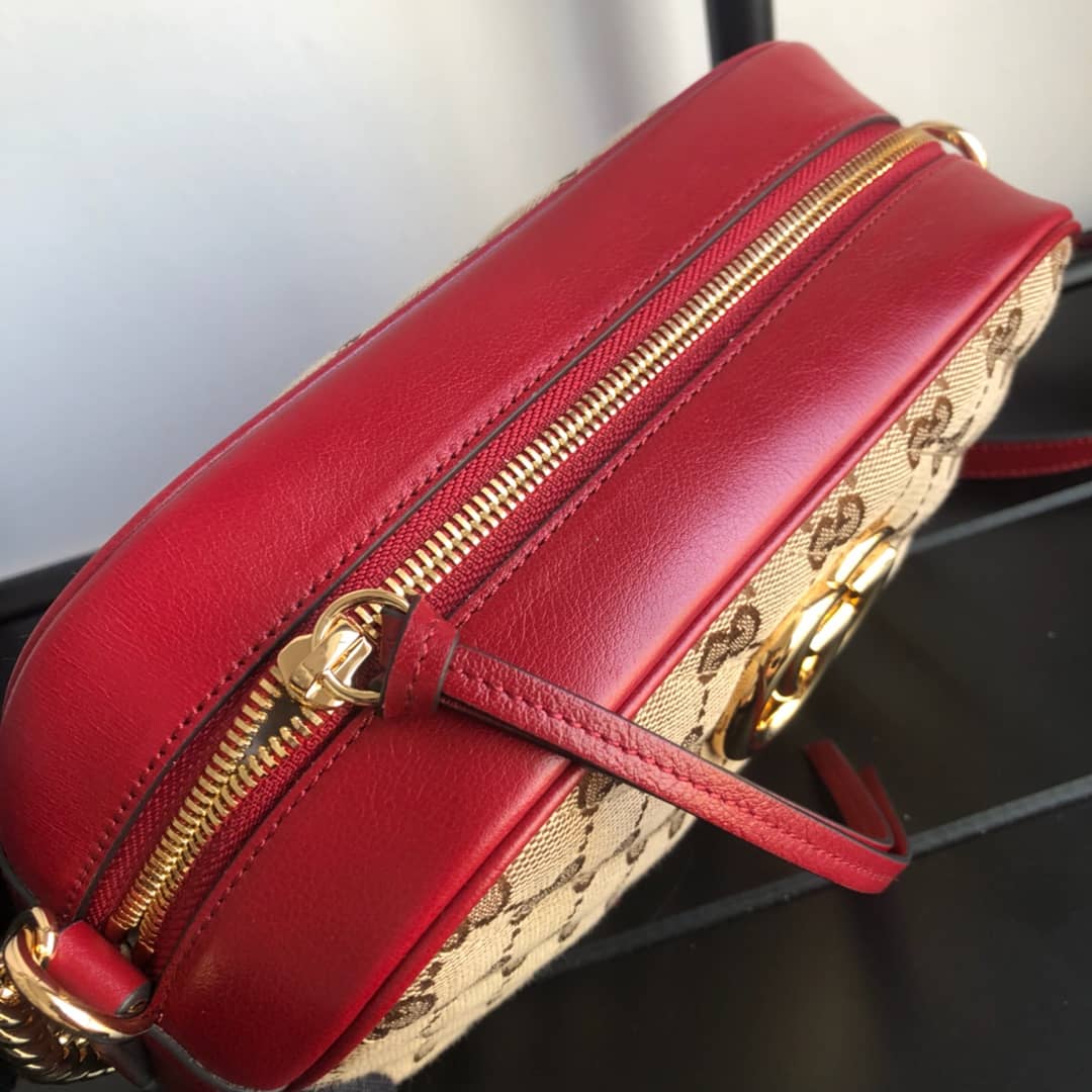 Gucci Handbag Dupes GG Marmont Small Shoulder Handbag Camera Bag Replica Brown 447632