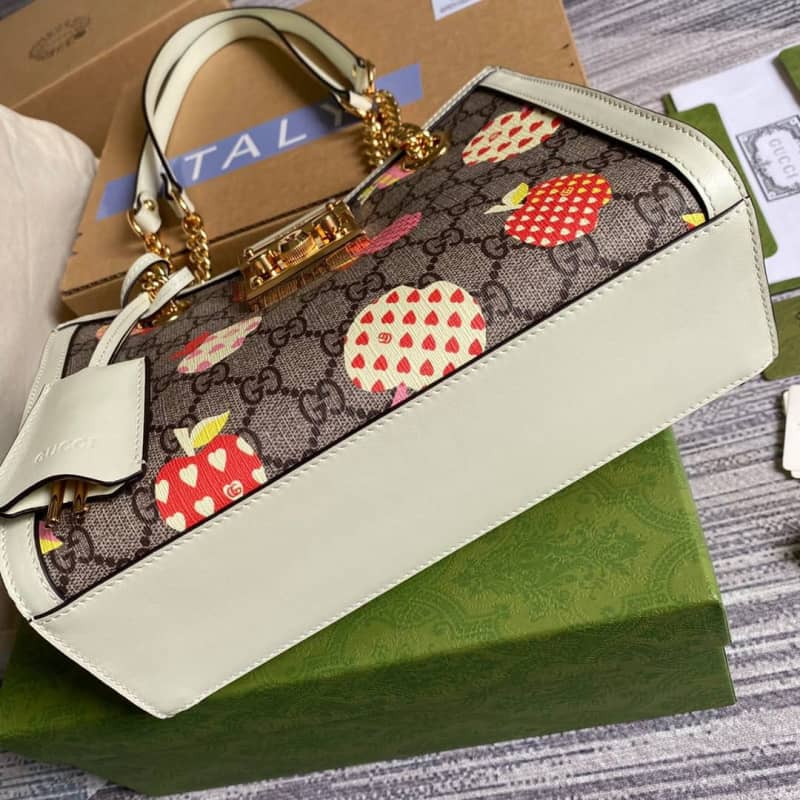 Gucci Padlock Small GG Supreme Canvas Shoulder Bag Replica Brown 498156