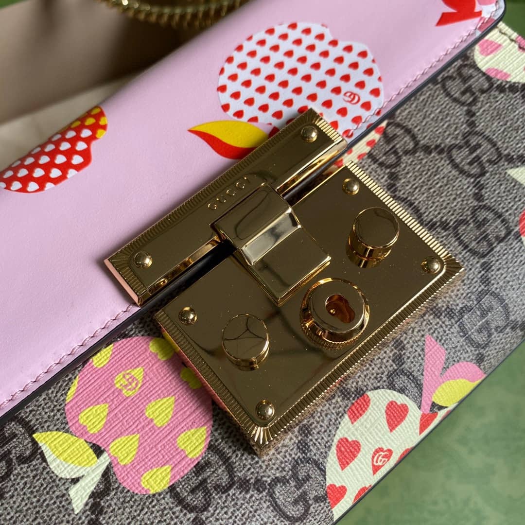 Gucci Padlock Small GG Chain Shoulder Bag Replica Pink 409487
