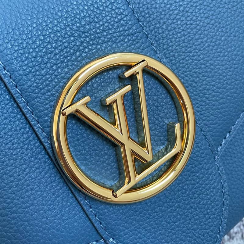Louis Vuitton Pont 9 Soft MM Grained Calfskin Leather Replica Bag Blue M58968