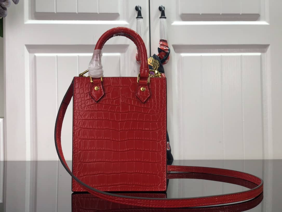 Louis Vuitton Petit Sac Plat Flat Shoulder Bag Replica Red M80169