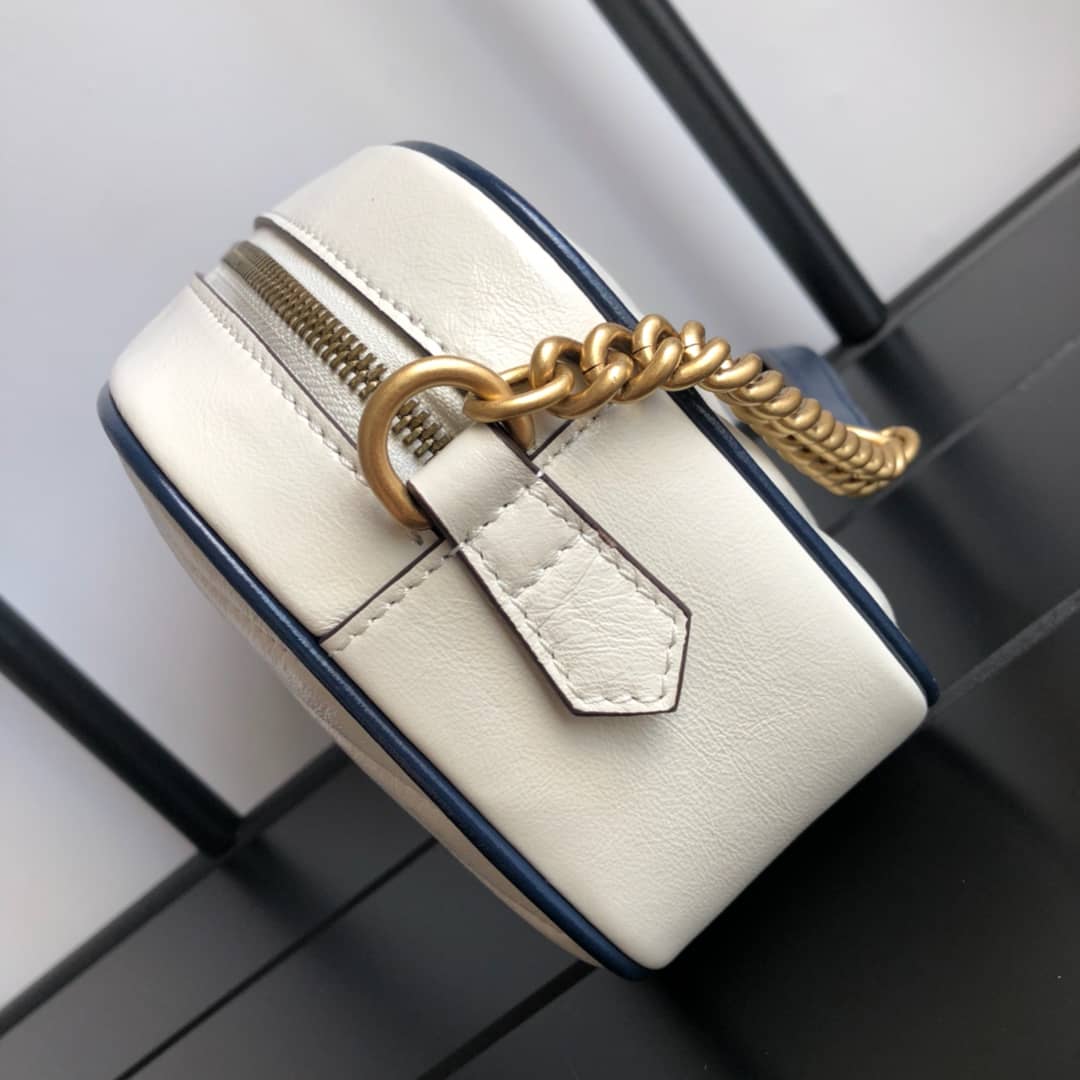Gucci Handbag Dupes GG Marmont Small Shoulder Handbag Camera Bag Replica White 447632
